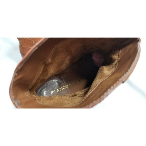 Franco Sarto Wade Brown Leather Harness Western Rodeo Above Ankle Boots 7.5 - Picture 6 of 6